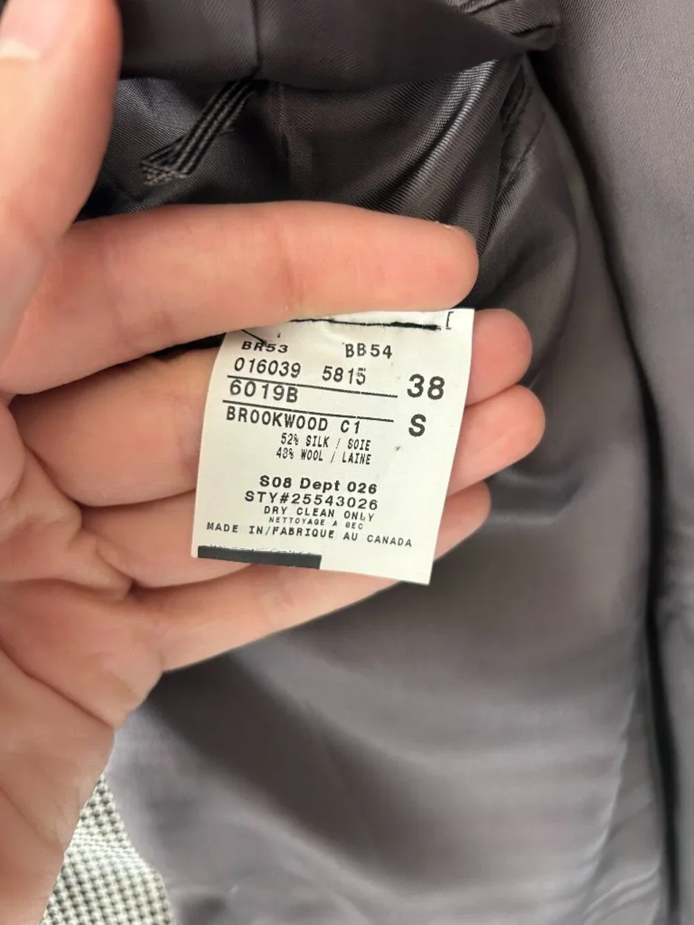 Brooks Brothers 38S Sport Coat Blazer Silk Wool Houndstooth Blue Thread Made Can